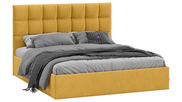 Кровать двуспальная с подъемным механизмом Эмбер (Микровелюр Wellmart Yellow) в Краснодаре