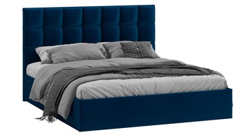 Кровать двуспальная с подъемным механизмом Эмбер (Велюр Confetti Blue) в Краснодаре
