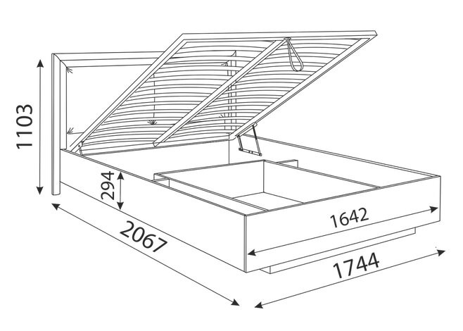 Двуспальная кровать с подъемным механизмом Глэдис М33 (Дуб золотой) в Сочи - изображение 1