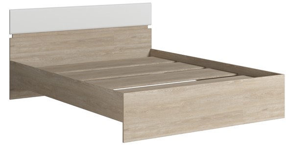 Двуспальная кровать Светлана 1600, белый/дуб сонома в Краснодаре - изображение