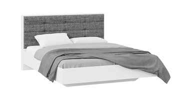 Двуспальная кровать Тесса (Белый Жемчуг/Рогожка серая) в Сочи