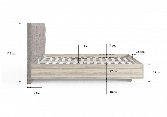 Кровать двуспальная Victoria (ясень ориноко) 180х200 с основанием в Армавире - изображение 3