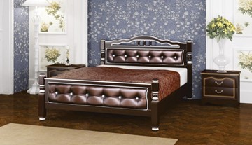 Односпальная кровать Карина-11 (Орех Темный, обивка бриллиант) 120х200 в Краснодаре