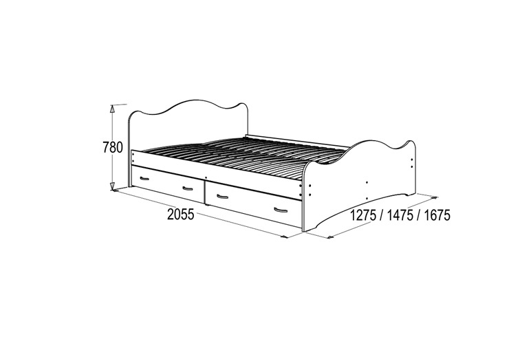 Кровать 6 с ящиками, 90х200 Млечный дуб с основанием в Краснодаре - изображение 1