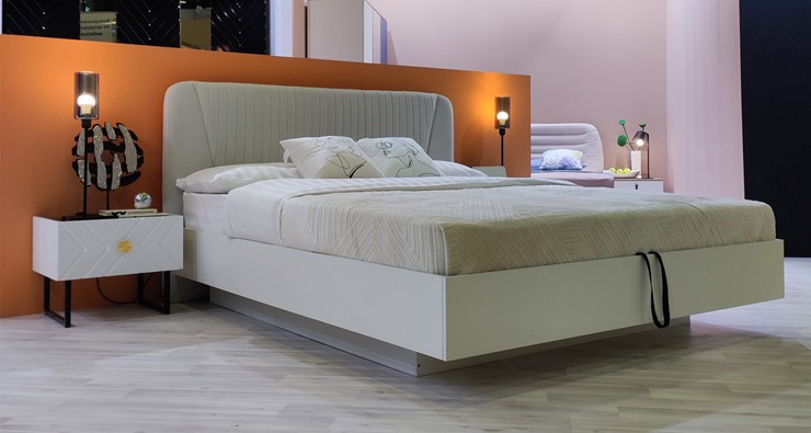 Кровать с механизмом 2х-спальная Марсель-11 (Белый, ткань Catania white) 1600 в Новороссийске - изображение 4