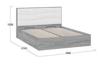 Кровать с механизмом Миранда тип 1 (Дуб Гамильтон/Белый глянец) в Новороссийске - предосмотр 1