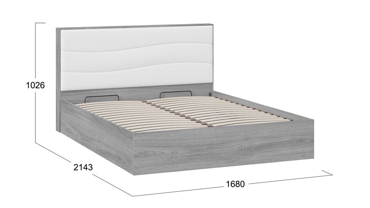 Кровать с механизмом Миранда тип 1 (Дуб Гамильтон/Белый глянец) в Армавире - изображение 1