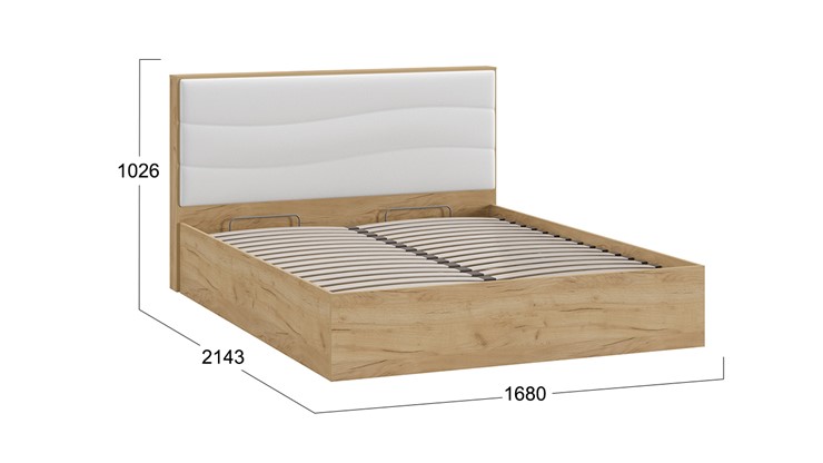 Кровать с механизмом двуспальная Миранда тип 1 (Дуб крафт золотой/Белый глянец) в Армавире - изображение 1