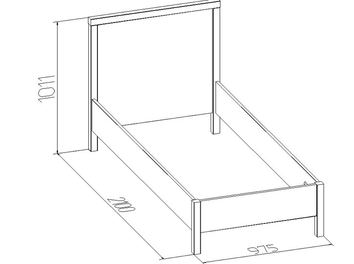Кровать односпальная Bauhaus 5 + 5.1 Основание с гибкими ламелями 900, Дерево, Дуб Сонома в Армавире - изображение 2
