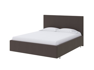 Спальная кровать Flat 90х200, Велюр (Forest 16 Коричневый) в Армавире