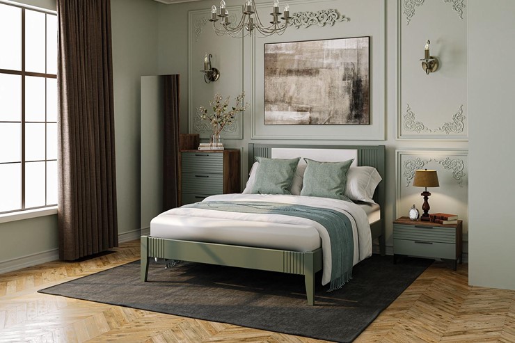Кровать 1.5-спальная Бетти из массива сосны (Оливковый) 140х200 в Краснодаре - изображение 2
