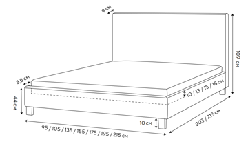 Кровать Lino 140х200, Велюр (Monopoly Прованский синий (792)) в Сочи - предосмотр 1