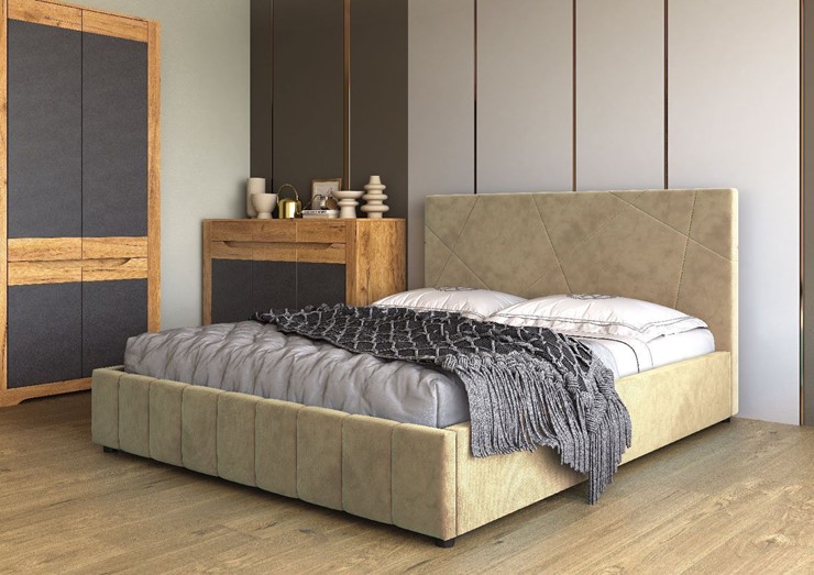 Кровать полутороспальная Нельсон Абстракция 120х200 (вариант 3) с основанием в Краснодаре - изображение 1