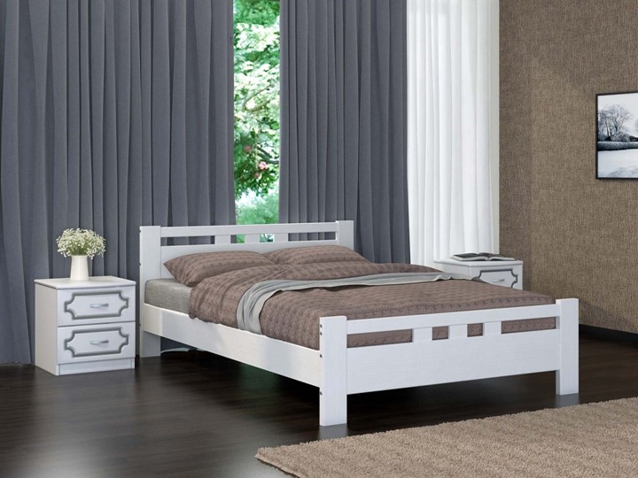 Кровать полутороспальная Вероника-2 (Белый Античный) 140х200 в Армавире - изображение 1