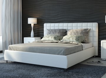 Кровать спальная Corso-3 140x200, Экокожа (Белый) в Краснодаре