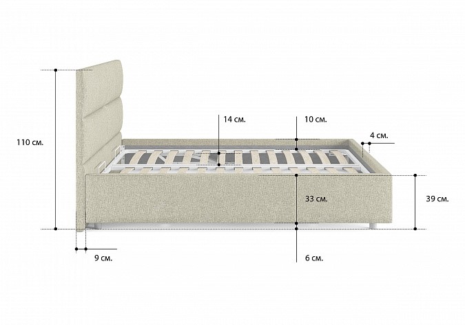 Кровать спальная Omega 180х190 с основанием в Армавире - изображение 2