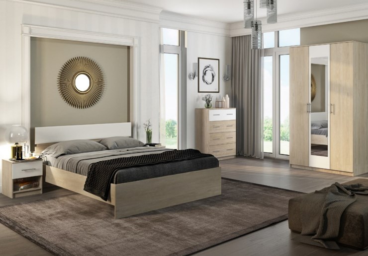 Модульная спальня Светлана, белый/дуб сонома в Армавире - изображение