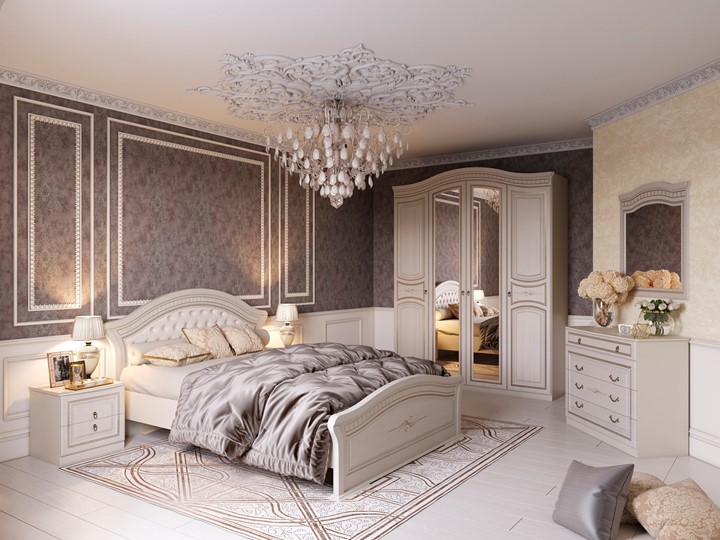 Модульная спальня Николь, Ясень жемчужный/Ваниль в Краснодаре - изображение
