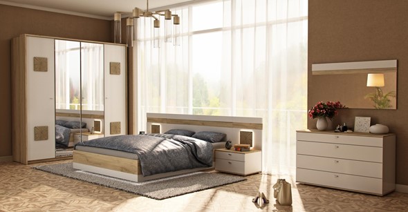 Гарнитур спальный Фиджи 3, белый в Сочи - изображение