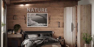 Спальный гарнитур Nature №4, Гаскон Пайн-Черный в Сочи