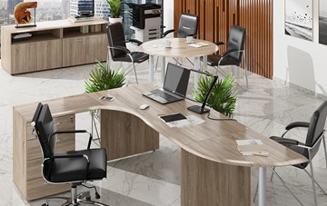 Офисный комплект мебели Wave 2, рабочий стол и конференц-стол в Сочи