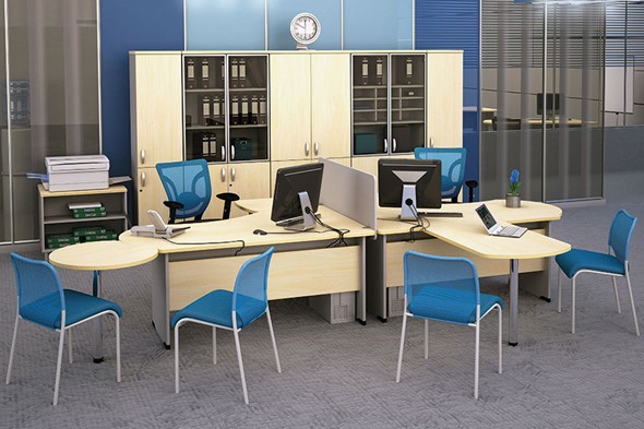 Комплект офисной мебели Boston для 2 сотрудников по работе с клиентами в Сочи - изображение