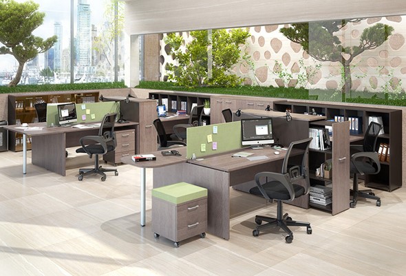 Офисный комплект мебели Xten для двух сотрудников с тумбочками в Сочи - изображение