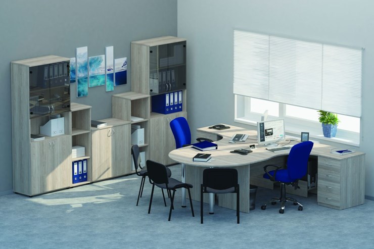 Офисный набор мебели Twin для 2 сотрудников с совмещенными столами в Сочи - изображение
