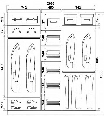 Шкаф 3-дверный ХИТ 23-20-777-12, Корабль, Вариант №1, дуб млечный в Армавире - изображение 2