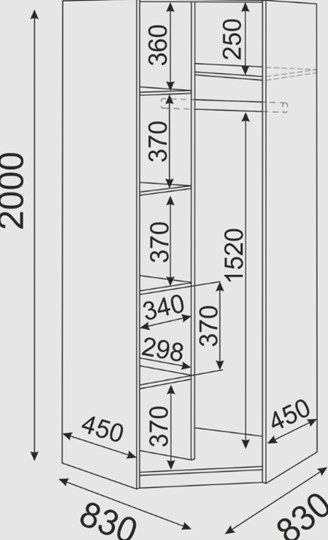 Угловой шкаф Остин М01 в Армавире - изображение 2