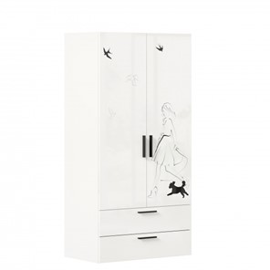 Распашной комбинированный шкаф Джоли ЛД 535.040, Серый шелк в Новороссийске