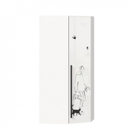 Угловой распашной шкаф Джоли 45 ЛД 535.030, Серый шелк в Краснодаре - изображение