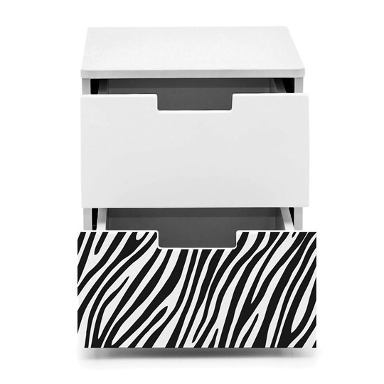 Прикроватная тумба Svogen 2 ящика, белый/зебра черная в Краснодаре - изображение 5