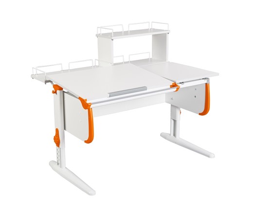 Детский стол-трансформер 1/75-40 (СУТ.25) + Polka_z 1/600 + Polka_zz 1/600 белый/белый/Оранжевый в Сочи - изображение