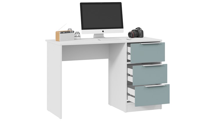Письменный стол Марли Тип 1 (Белый/Серо-голубой) в Армавире - изображение 1