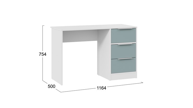 Письменный стол Марли Тип 1 (Белый/Серо-голубой) в Армавире - изображение 4