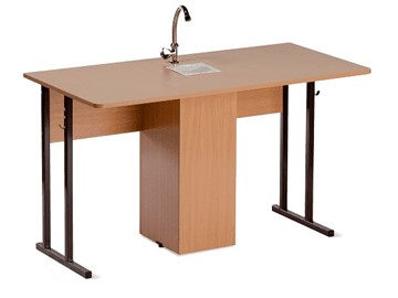 Детский стол 2-местный для кабинета химии Стандарт 5, Пластик Бук/Коричневый в Армавире
