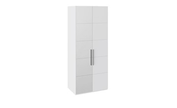 Распашной шкаф Наоми с 1 зеркальной левой дверью, цвет Белый глянец СМ-208.07.04 L в Краснодаре