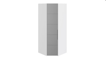 Распашной угловой шкаф Наоми с зеркальной левой дверью, цвет Белый глянец СМ-208.07.07 L в Сочи