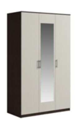 Шкаф 3 двери Светлана, с зеркалом, венге/дуб молочный в Краснодаре - изображение