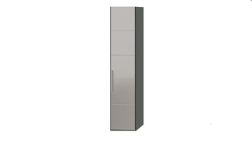 Распашной шкаф Наоми с зеркальной дверью правый, цвет Фон серый, Джут  СМ-208.07.02 R в Сочи