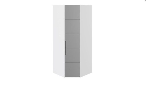 Шкаф Наоми с зеркальной правой дверью, цвет Белый глянец СМ-208.07.07 R в Сочи - изображение
