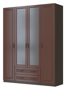 Шкаф четырехстворчатый Кантри, лак орех ШР-4, с 2мя зеркалами в Новороссийске - предосмотр