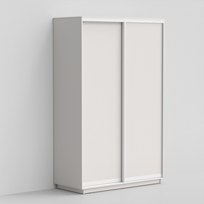 Шкаф 2-х створчатый ЭКО-Сим Д 220х140х60, Белый матовый/белый глянец в Армавире