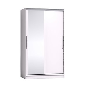 Шкаф 2-х дверный Strike 1200  Зеркало/ЛДСП (Белый) в Армавире
