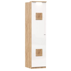 Шкаф одностворчатый с декор. накладками Фиджи 659.225, белый в Краснодаре - предосмотр