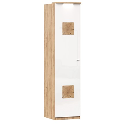 Шкаф одностворчатый с декор. накладками Фиджи 659.225, белый в Краснодаре - изображение