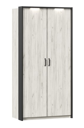 Шкаф 2-створчатый Техно с паспарту, Дуб крафт белый в Новороссийске - изображение