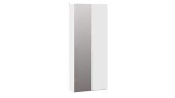 Шкаф с 1 глухой и 1 зеркальной дверями Порто (366) СМ-393.07.225 (Белый жемчуг/Белый софт) в Сочи