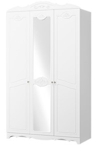 Шкаф трехдверный в спальню Лотос ШР-3 (Белый) 1 зеркало в Краснодаре